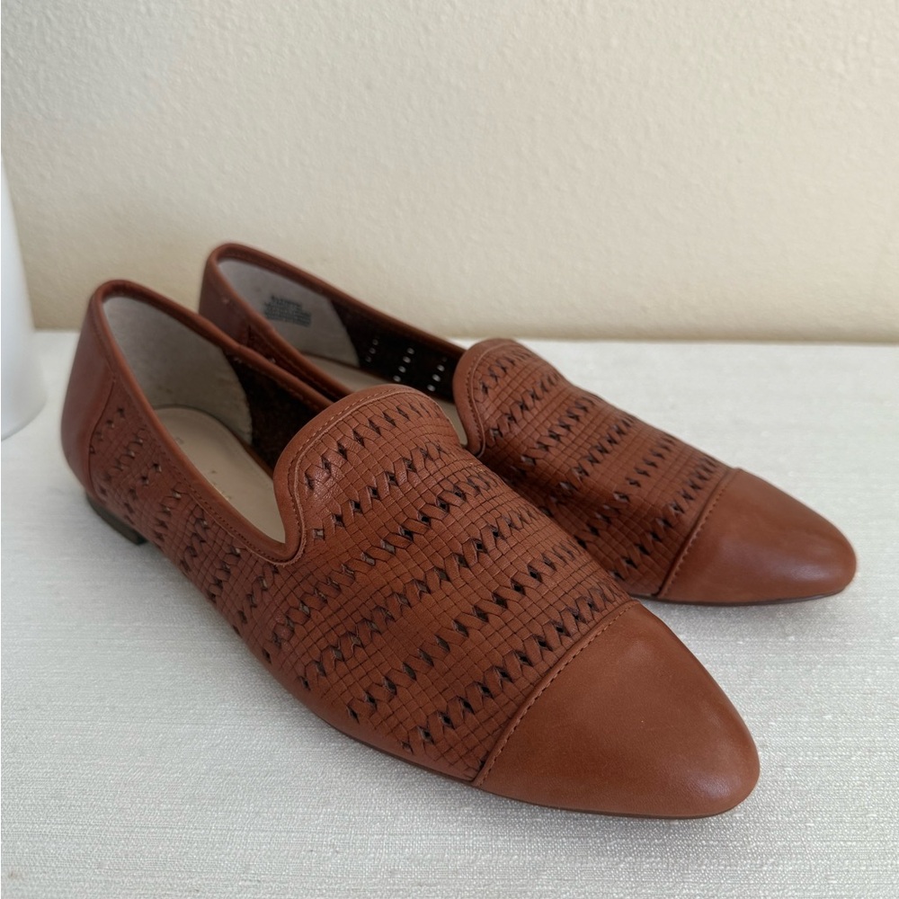 New Essex Lane Pamina Burnt Sienna Woven Cap Toe Loafers